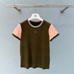 Loewe Olive Green Color Block Raglan T-Shirt